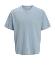 thumbnail: Lichtblauwe jongens JACK & JONES JUNIOR T-shirt van katoen met backprint, korte mouwen en ronde hals