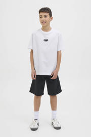 thumbnail: Witte jongens JACK & JONES JUNIOR T-shirt van katoen met backprint, korte mouwen en ronde hals