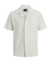 thumbnail: Witte jongens JACK & JONES JUNIOR polo gebreid van katoen met effen, korte mouwen, klassieke kraag en knoopsluiting