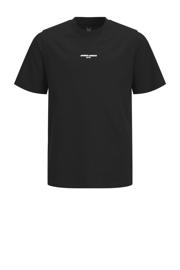 thumbnail: Zwarte jongens JACK & JONES JUNIOR T-shirt van katoen met backprint, korte mouwen en ronde hals