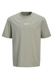 thumbnail: Groene jongens JACK & JONES JUNIOR T-shirt van katoen met backprint, korte mouwen en ronde hals