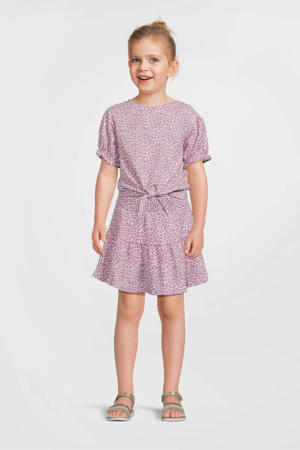 crinkle skort panterprint roze