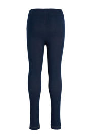 thumbnail: Donkerblauwe meisjes anytime look legging van katoen met elastische tailleband en effen