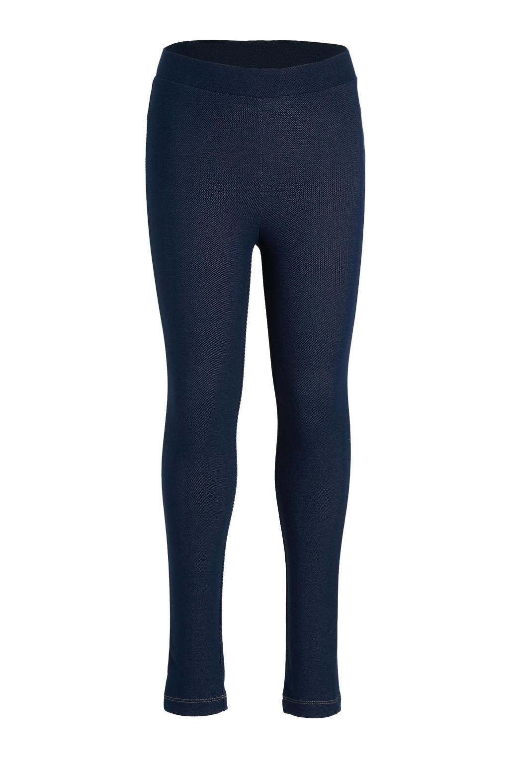 Donkerblauwe meisjes anytime look legging van katoen met elastische tailleband en effen