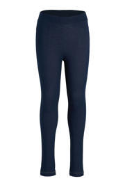 thumbnail: Donkerblauwe meisjes anytime look legging van katoen met elastische tailleband en effen