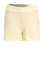 thumbnail: Witte meisjes anytime crochet korte broek van katoen met elastische tailleband en effen