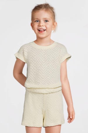 crochet mouwloze top off-white