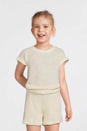 crochet mouwloze top off-white