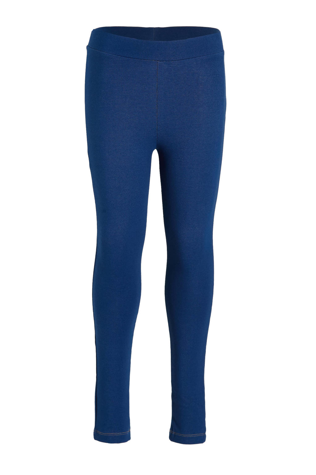 Blauwe meisjes anytime look legging van katoen met elastische tailleband en effen