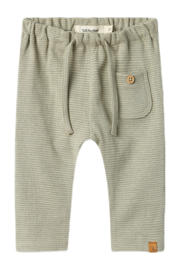 thumbnail: Groen en grijze jongens LIL' ATELIER BABY babybroek van katoen met loose fit, elastische tailleband met koord en effen