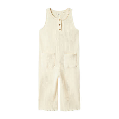 LIL' ATELIER MINI jumpsuit ecru Meisjes Katoen Ronde hals Effen - maat 122 afbeelding