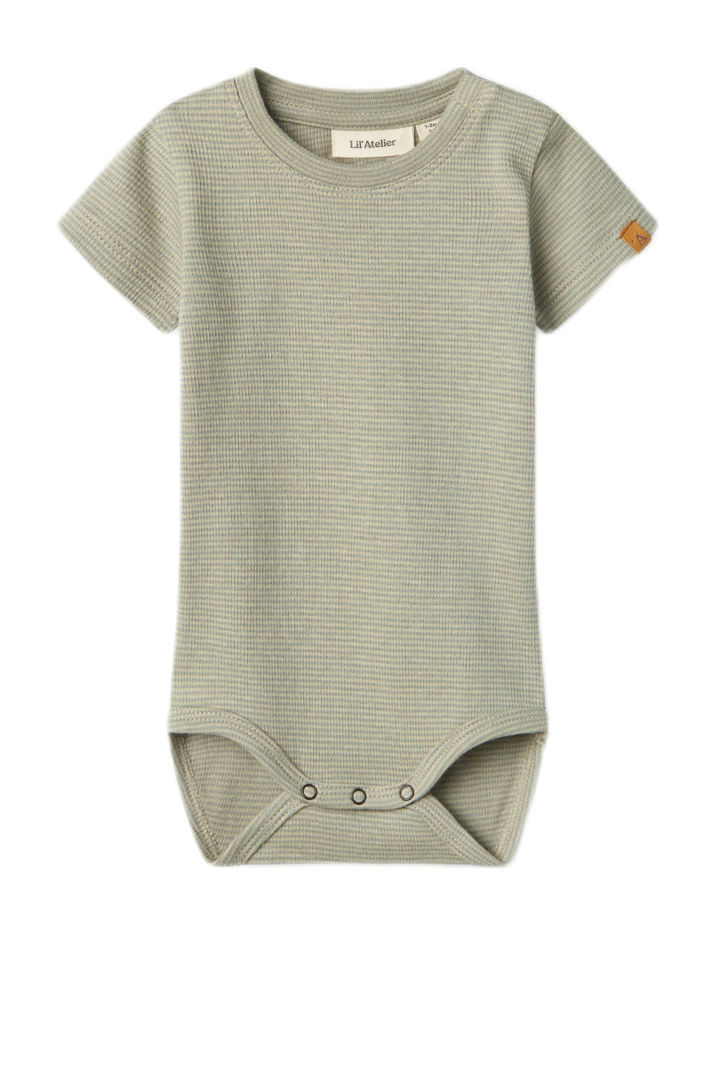 LIL' ATELIER BABY romper NBMFENG groen/grijs