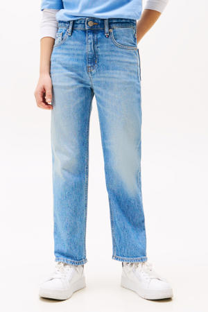 waist loose fit jeans light blue denim