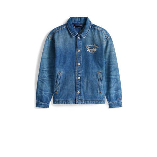 Tommy Hilfiger spijkerjas medium blue denim Blauw Jongens Katoen Klassieke kraag