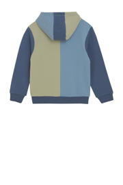 thumbnail: Blauw en groene jongens Color Kids hoodie van katoen met meerkleurige print, lange mouwen en capuchon