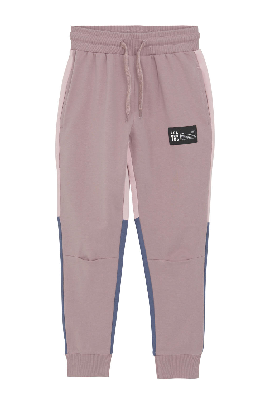 Roze en blauwe jongens en meisjes Color Kids Joggingbroek van katoen met slim fit en meerkleurige print