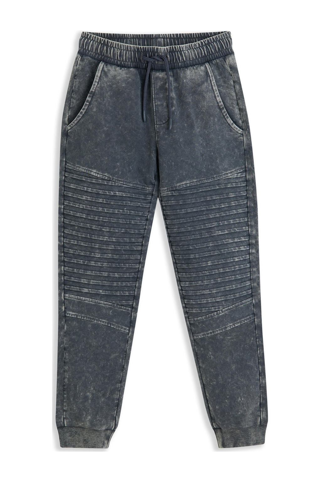 Grijze jongens 4PRESIDENT sweatpant van stretchkatoen met elastische tailleband met koord en effen