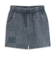 thumbnail: Grijze jongens 4PRESIDENT sweatshort met elastische tailleband met koord en tekst print