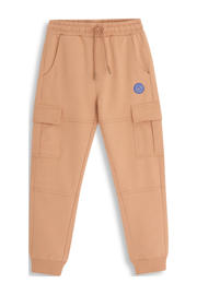 thumbnail: Bruine jongens 4PRESIDENT joggingbroek van stretchkatoen met elastische tailleband met koord en effen