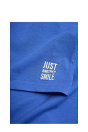thumbnail: Blauwe jongens 4PRESIDENT t-shirt van stretchkatoen met printopdruk, korte mouwen en ronde hals