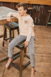 thumbnail: Grijze jongens 4PRESIDENT sweatpants met elastische tailleband met koord