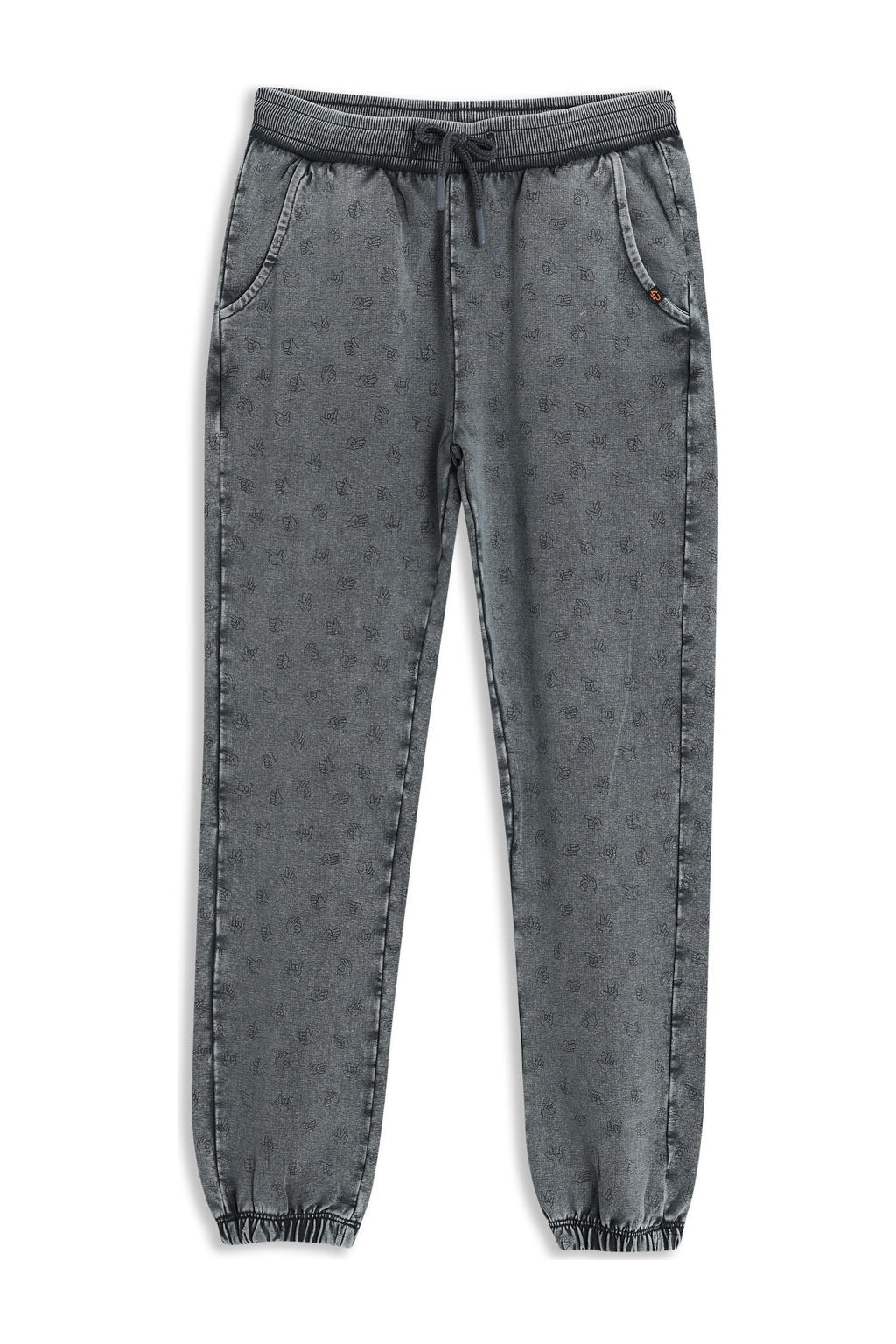 Grijze jongens 4PRESIDENT sweatpants met elastische tailleband met koord