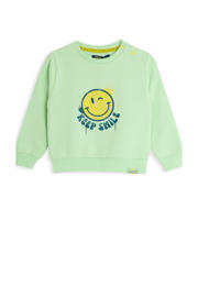 thumbnail: Groene jongens 4PRESIDENT sweater met printopdruk, lange mouwen en ronde hals