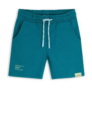 thumbnail: Blauwe jongens 4PRESIDENT sweatshort van stretchkatoen met elastische tailleband met koord en effen