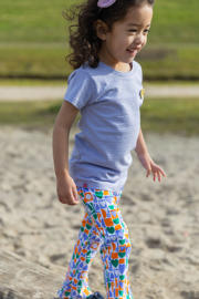 thumbnail: Lila, groen en oranje meisjes 4PRESIDENT flared broek van stretchkatoen met elastische tailleband