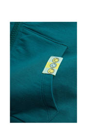 thumbnail: Groene jongens 4PRESIDENT sweatvest van stretchkatoen met backprint, lange mouwen, capuchon en ritssluiting