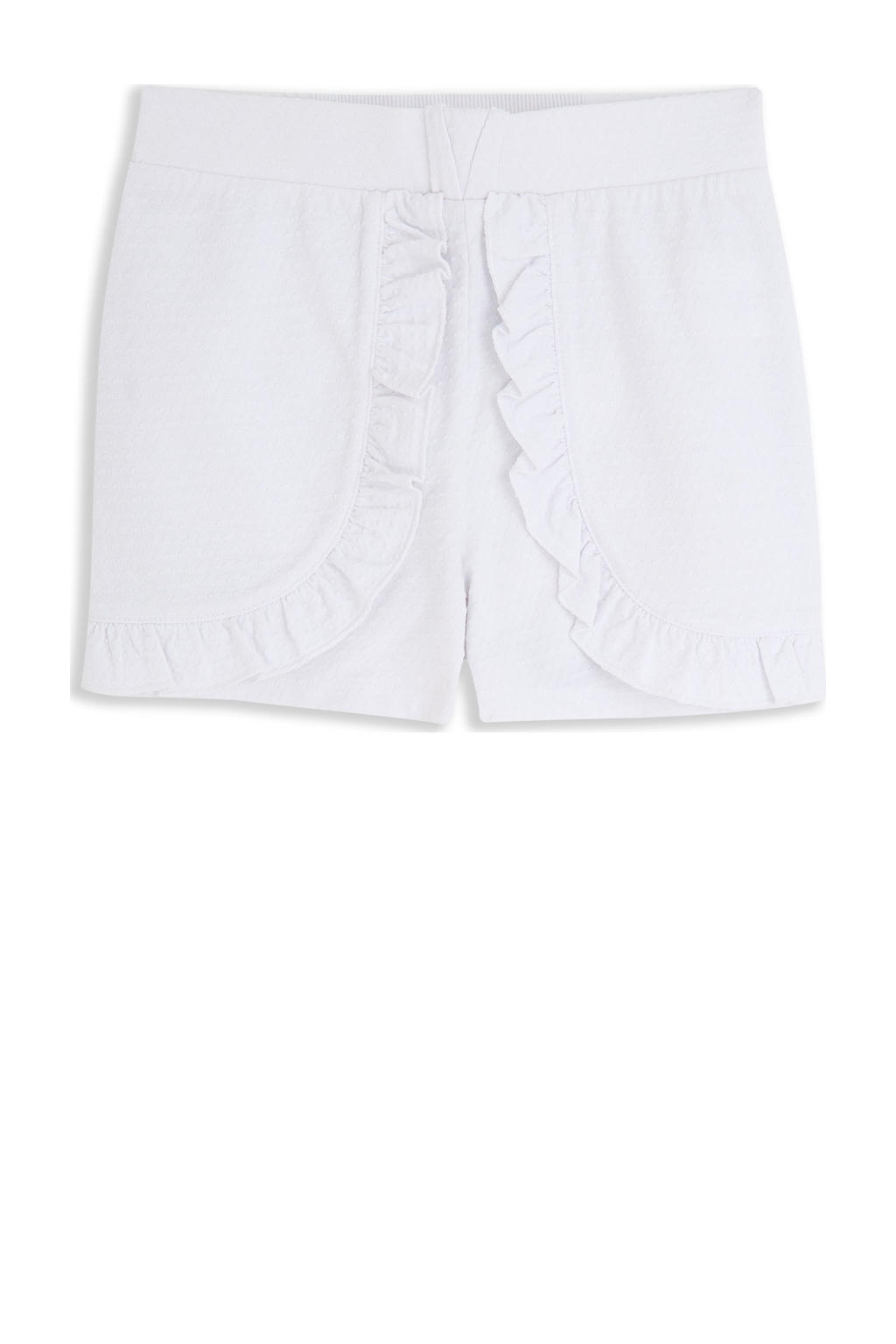 Witte meisjes 4PRESIDENT sweatshort met elastische tailleband en effen