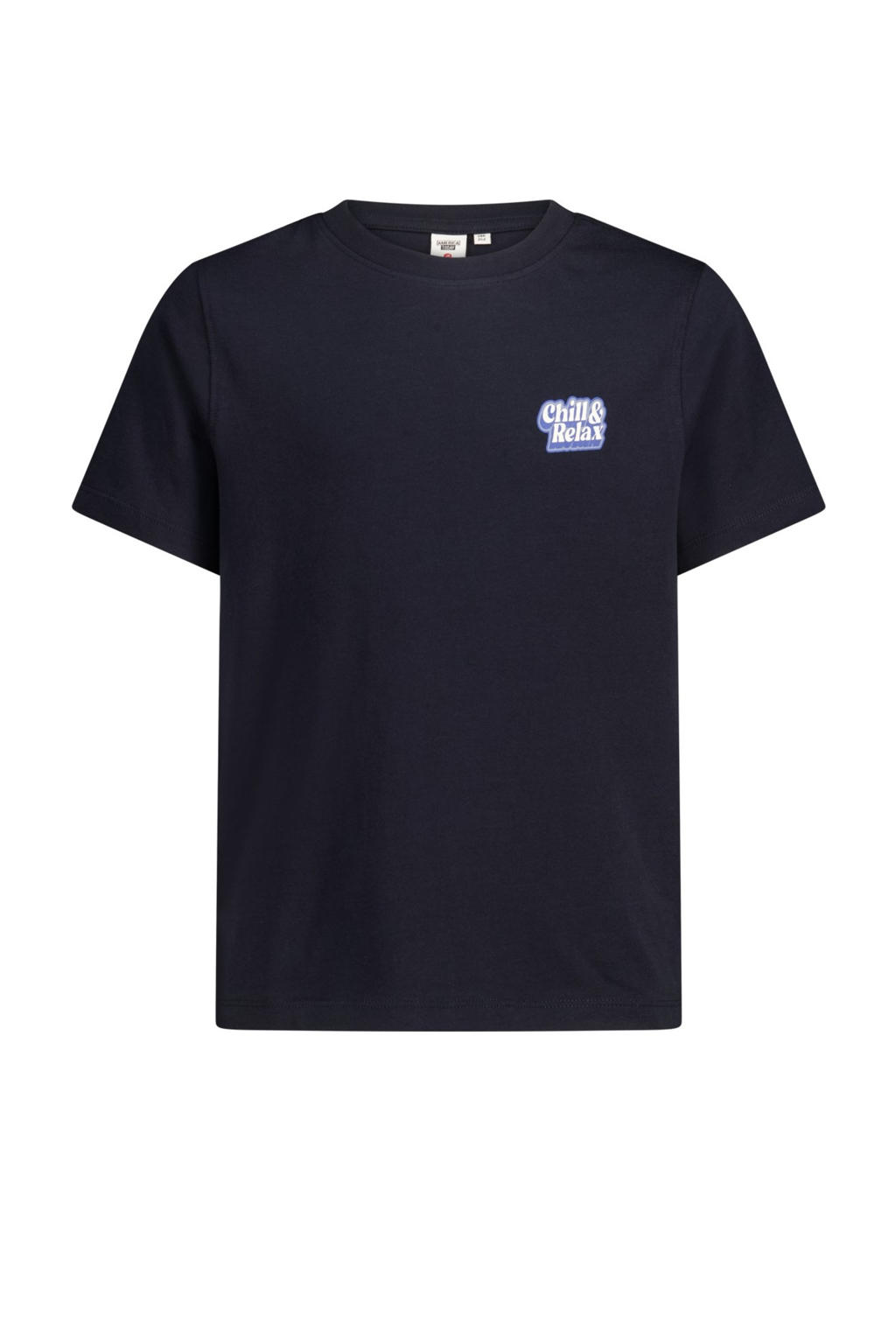 Zwarte jongens America Today T-shirt van katoen met backprint, korte mouwen en ronde hals