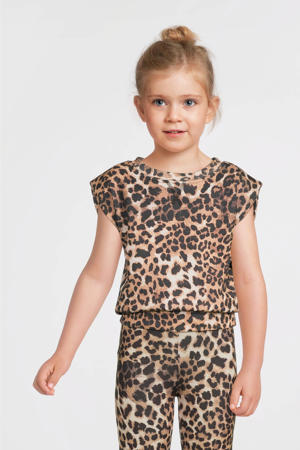 sweat top met schoudervulling panterprint
