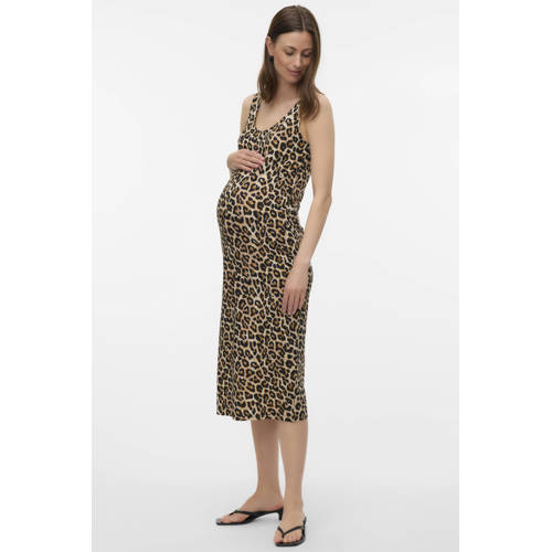 MAMALICIOUS zwangerschapsjurk MLSANNIE - set van 2 bruin/zwart Dames Stretchkatoen Ronde hals - maat XL afbeelding