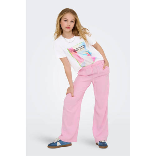 KIDS ONLY GIRL straight casual broek roze Meisjes Viscose Effen