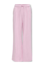 thumbnail: Roze meisjes KIDS ONLY GIRL straight casual broek van viscose met elastische tailleband met koord en effen