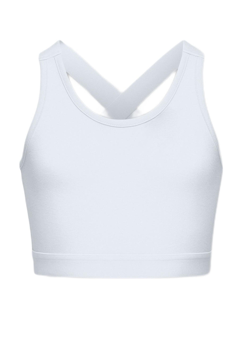 Witte meisjes KIDS ONLY GIRL haltertop van stretchkatoen met effen en ronde hals