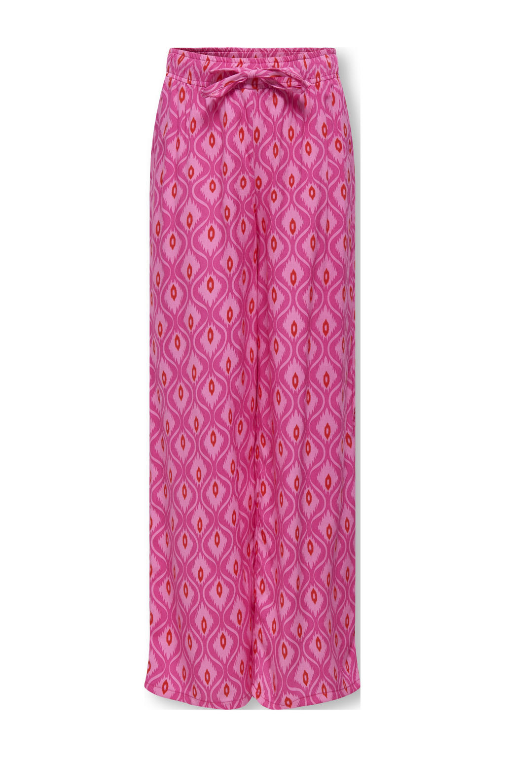 Roze meisjes KIDS ONLY GIRL loose casual broek van viscose met elastische tailleband met koord en effen