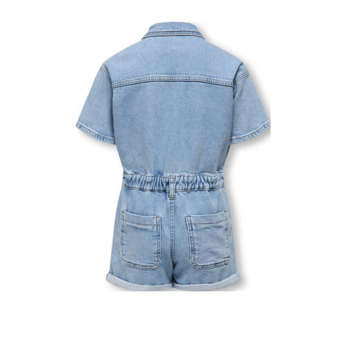 KIDS ONLY GIRL denim playsuit medium blue denim Blauw Effen