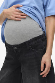 thumbnail: MAMALICIOUS denim regular waist zwangerschaps denim short zwart