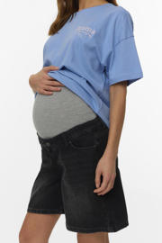 thumbnail: MAMALICIOUS denim regular waist zwangerschaps denim short zwart