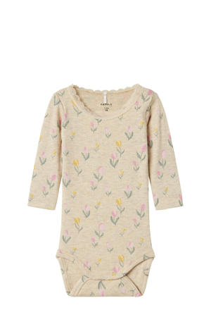 newborn romper beige