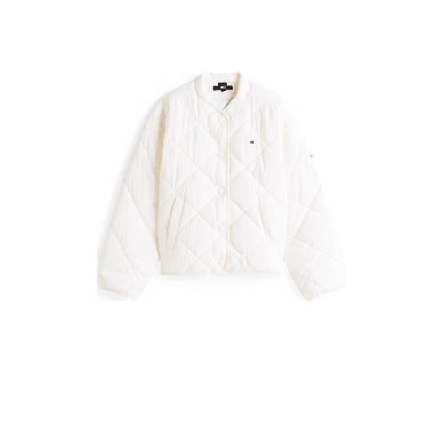 Tommy Hilfiger gewatteerde jas ivoor Wit Meisjes Polyamide Ronde hals Effen