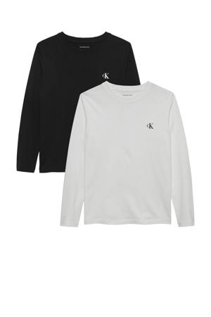 T-shirt - set van 2 zwart/wit