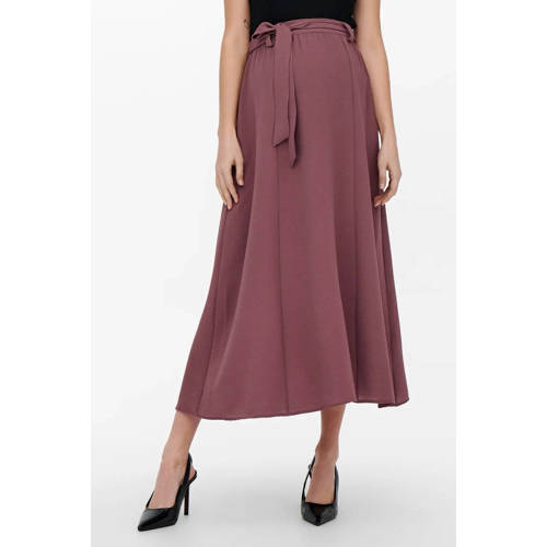 ONLY MATERNITY zwangerschaps midi rok oudroze Bruin Dames Polyester Effen - maat M afbeelding
