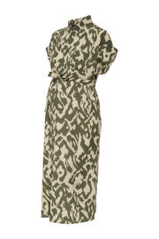thumbnail: ONLY MATERNITY zwangerschaps- en voedings midi jurk groen/beige