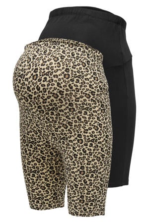 bikershort OLMLOVELY - bruin/zwart (set van 2)