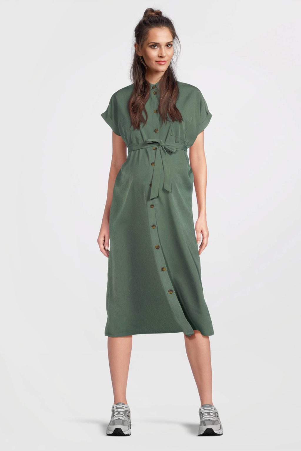 ONLY MATERNITY zwangerschaps- en voedings midi jurk groen
