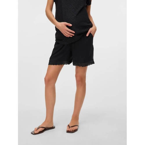 VERO MODA MATERNITY regular high waist zwangerschaps casual short zwart Korte broek Dames Viscose