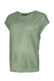 thumbnail: Groene dames VERO MODA MATERNITY zwangerschaps T-shirt gehaakt van polyester met effen, korte mouwen en ronde hals